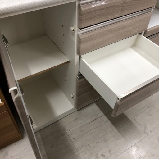 レンジボードスライド扉ホワイト【トレファク堺福田店】 松田家具 