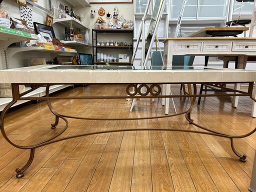 ドレクセルヘリテイジ トライユン ガラストップ センターテーブル ロー