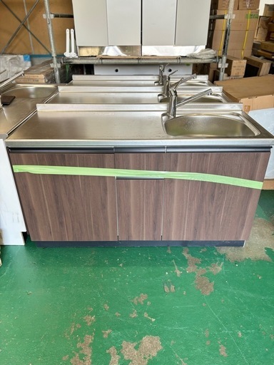 キッチン台 日本製 鏡面 キッチンカウンター 完成品 120cm メタル