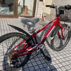 22インチ自転車】美品❗️ジュニア用自転車 外装6段変速付❗️前