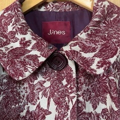 JINES ビンテージ　アンティーク　古着　花柄コート　ベロア　高品質　used