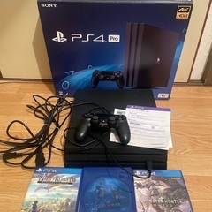 PS4 Pro ブラック ソフト3つ付き