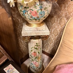 アンティーク風 陶器花瓶台