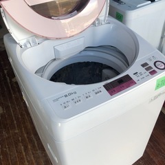 NO 671 🌈福岡市内配送設置無料✨🌈　シャープ 全自動洗濯機 穴なし槽 8Kg ピンク ES-GV8A-P