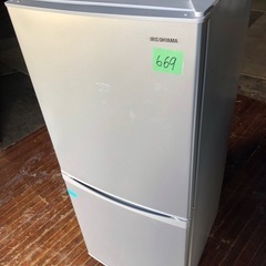 NO 669 🌈福岡市内配送設置無料✨🌈　2021年式 アイリスオーヤマ 冷蔵庫 142L 冷凍室52L 幅50cm シルバー IRSD-14A-S