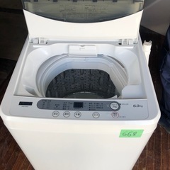 配送設置無料✨668? 2020年YAMADA SELECT YWM-T60G1 6.0kg 全自動洗濯機