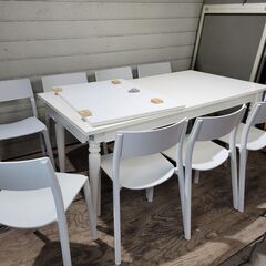 IKEA/イケア INGATORP/インガートルプ 伸長式テーブル 椅子/8脚 セット