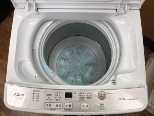 AQUA 6.0kg 全自動洗濯機 AQW-S60J 2021年製 AQUA アクア 全自動