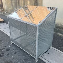業務用　ゴミステーション　メッシュ　収集庫　ダストボックス　大型　ゴミ箱　亜鉛メッキ　金網　ジャンボメッシュ　美品　愛知県 一宮市 名古屋 稲沢 江南 岩倉 岐阜 羽島 各務ヶ原 三重 愛知 グッドプライス一宮 業務用 ゴミステーション メッシュ 収集庫 ダストボックス ゴミ箱