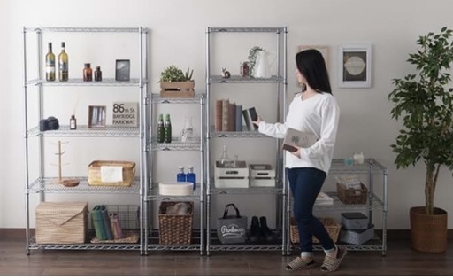 【在庫2台】ホームエレクター ワイヤーシェルフ 3方クロスバー ウッドシェルフ ホームエレクターシリーズ ワイヤーシェル＆ポール 在庫2台】ホーム