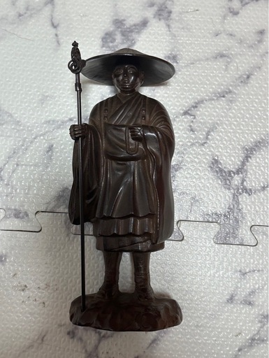 弘法大師　全長20cm ブロンズ像/仏像　オブジェ 弘法大師 全長20cm ブロンズ像/仏像 オブジェ 弘法大師 全長20cm