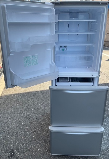 SHARP/シャープ 3ドア冷蔵庫 350L 両開き 自動製氷機能付き SJ-GE35G-W 