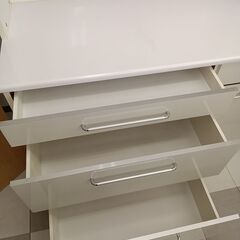 ☆ジモティ割あり☆ レンジボード 白 H200×D47×W70 クリーニング済み TJ064