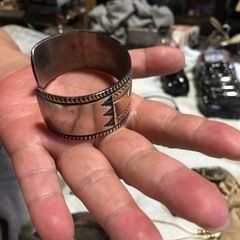ブルースモーガン ナバホ族バングル 14kコンビワイド