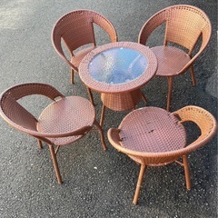 カフェ テーブル 椅子4脚セット カフェチェア 椅子 店舗用品 厨房 店舗用品 ガラステーブル アンティーク カフェ風 ガーデン テラス 大阪発