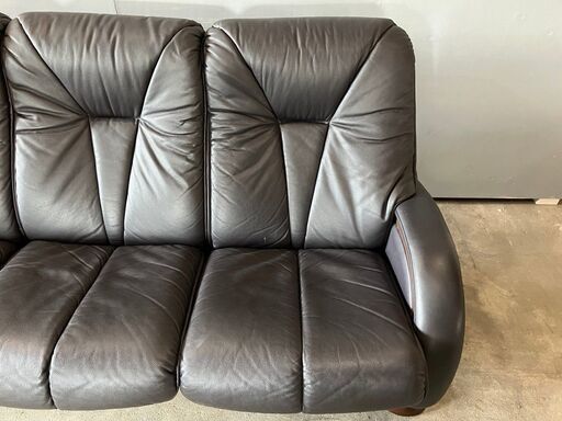 冨士ファニチア 本革ソファ 3人掛け/3Pソファレザー FUJI FURNITURE