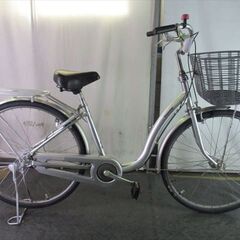 【大人用】整備済中古自転車 ブリヂストン 軽いアルミフレーム 26型カルーサ 銀色 <自転車のオオムラ 静岡店> 大人用】整備済中古自転車 ブリヂストン 軽いアルミフレーム 26型
