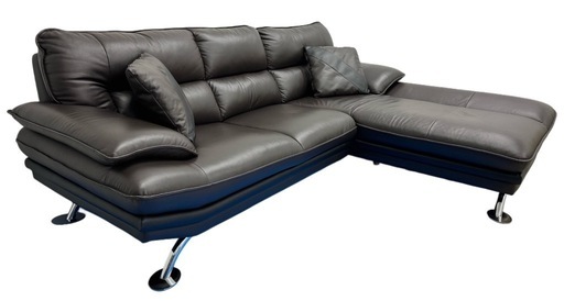 ①／２　ニトリ　ロゾ4 富山県　L字ソファ　本革　クッション　ヘッドレスト L字カウチソファーロゾ（ニトリ/本革/クッション付） ②／2 ニトリ