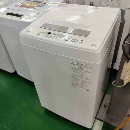 中古 全自動洗濯機 東芝 4.5kg 東芝 ピュアホワイト AW-45M9 2020年製 