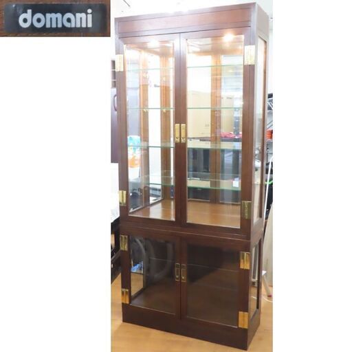 ♪カリモク/domani/ドマーニ ショーケース コレクションボード カップボード 飾り棚 照明付①