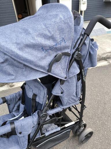 Kinderwagon デニム調　日本育児　2人乗りベビーカー キンダーワゴン デニム 二人乗りベビーカー ブルーデニム 日本育児