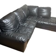 【クロノス】ニトリ 本革コーナーソファ(Sステイツ BK-L) 左カウチ① ニトリ ソファー ソファ コーナーソファ(Sステイツ BK-L) カウチ