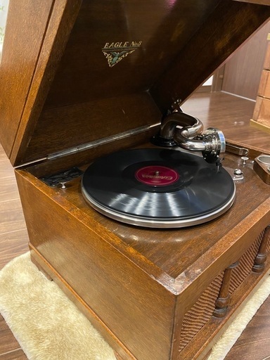 国産 木製 卓上蓄音機 イーグル3号 EAGLE No.3 明治 昭和レトロ