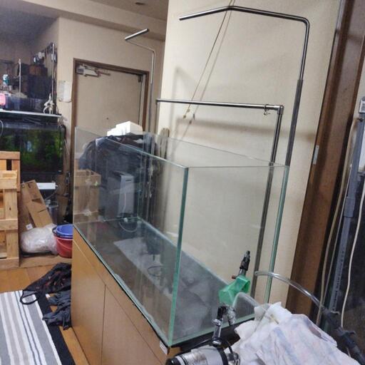 ADA120cm水槽.水槽台、ガーデンマット、ソーラースタンド2本セット