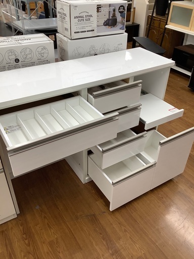 キッチンカウンター ニトリ ホワイト 38,500円 伸縮キッチンカウンター