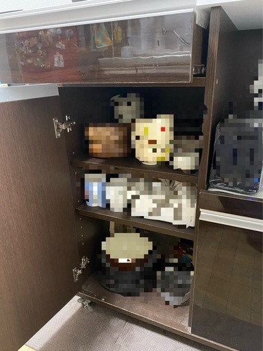 ダークブラウン 木製 食器棚 収納