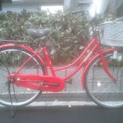整備済み中古自転車 27インチ 税別￥9.980- LEDオートライト 軽快車 赤1029