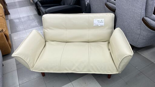 ★ジモティ割あり★  2人掛けソファー ホワイト H62×D82×W138 クリーニング済み TC2125