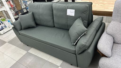 ★ジモティ割あり★  ソファーベッド モスグリーン H92×D82×W194 クリーニング済み TC2124