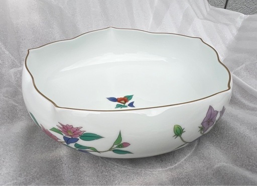 未使用品■香蘭社 菓子鉢 茶席の花■和食器 706-EP 直径20cm 花柄 菓子皿 深鉢■中鉢 大鉢 和皿 中皿