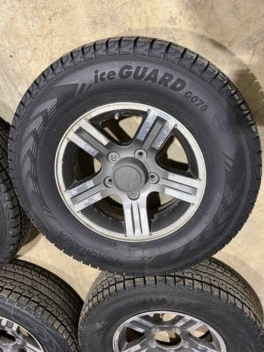 ジムニー ホイールセット ヨコハマ 175/80R16 （A0407） ヨコハマ iG75 215/80R16 2020年製造 7〜8分山 ジムニー純正ホイール付き！