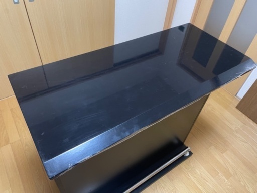 バーカウンター 天板フィルム付き ブラック センターテーブル バー