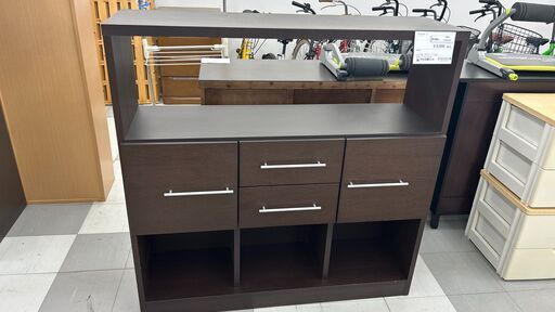 ★ジモティ割あり★  サイドボード ブラウン H120×D35×W120 クリーニング済み TC202151
