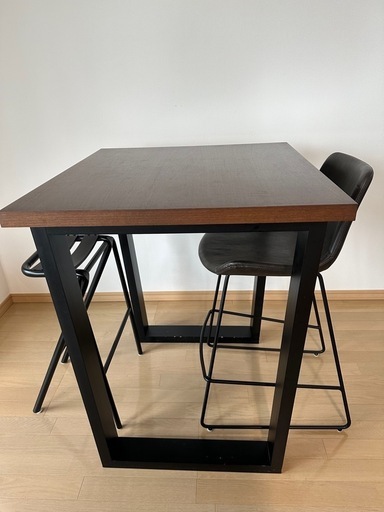 ダイニング用ハイテーブル×ハイチェア2脚