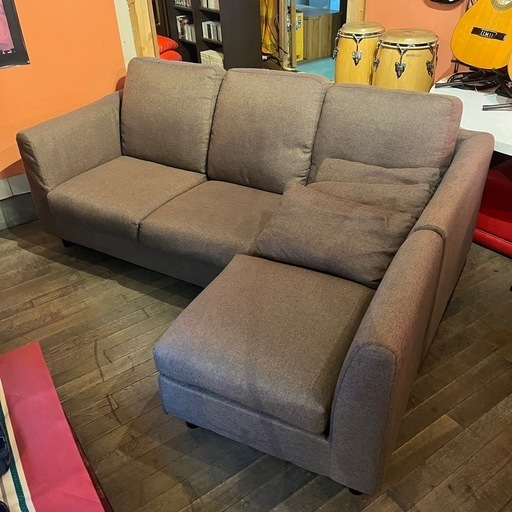 《商談中》北海道  帯広  カウチソファー  ブラウン  家具  ソファー  モノココ  モノココ帯広店