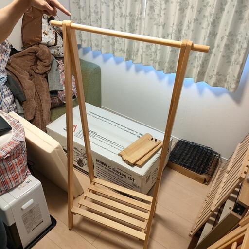 お譲り先決定しました❗美品 ラック コート掛け 木製 ニトリ