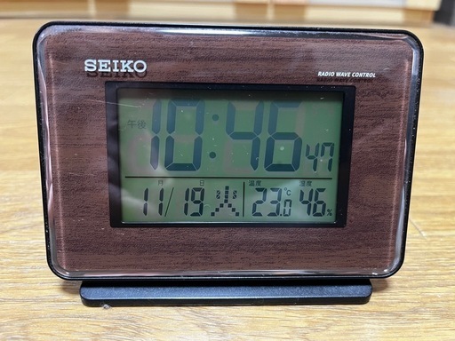 SEIKO セイコー 電波置時計 木目