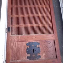 玄関スライド格子 ブラウン 中古品 約157.3cm×約74.8cm×約3cm