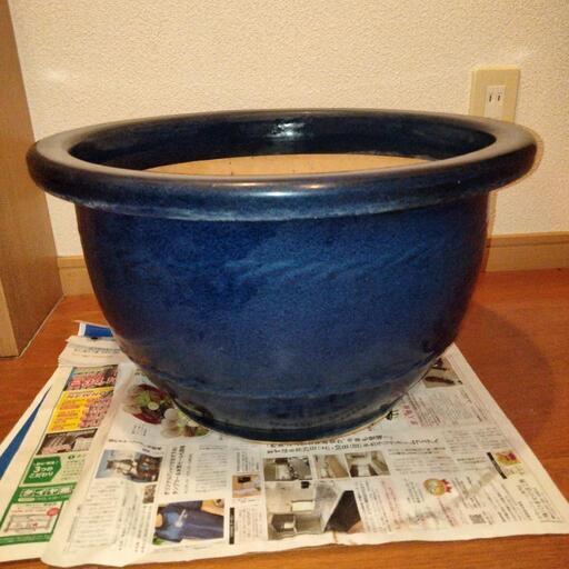 信楽焼 植木鉢 陶器　生子輪型切高台鉢 15号（直径47cm 高さ27cm）