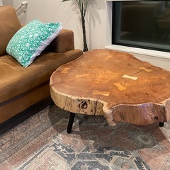 美品】一点物/切り株ローテーブル - 座卓、ローテーブル 