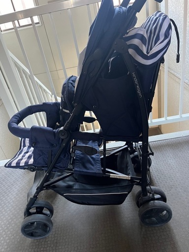 キンダーワゴン デニム　二人　縦型　ベビーカー　バギー キンダーワゴン デニム 二人 縦型 ベビーカー バギー キンダーワゴン