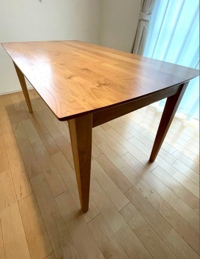 ベルメゾン 天然木のダイニングテーブル 天然木のモザイク柄ダイニング