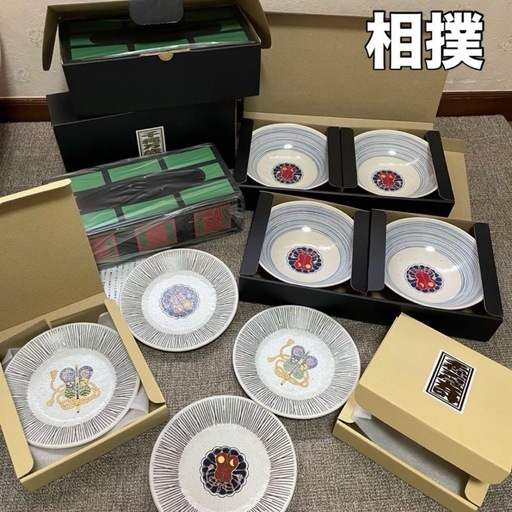 相撲　令和5年3月大相撲大阪場所　お土産　セット　皿　ペア　ティッシュボックス