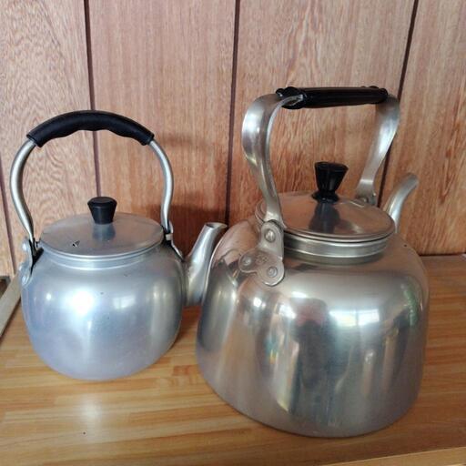 レトロアルマイトやかん美品大小セット (ジモジモ) 千本の調理器具《鍋 