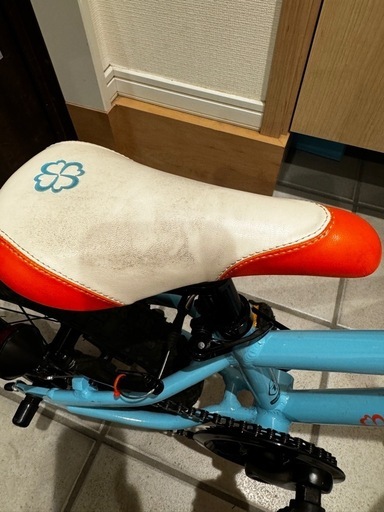 ヨツバサイクル 14インチ 子供用自転車 青とオレンジ ヨツバサイクル14