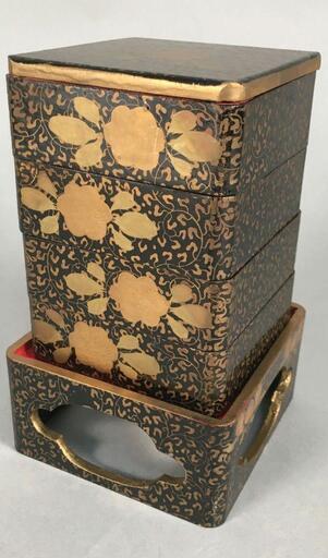 雛人形用ヴィンテージ木製重箱ミニ家具 #1970年代